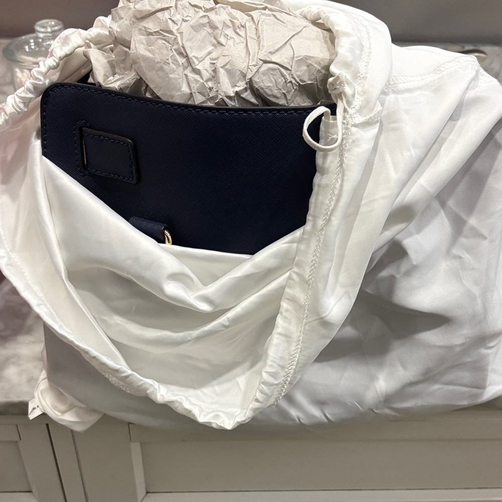 Michael Kors Dark Blue Satchel with Gold Accents with Wallet - Picture 5 of 5